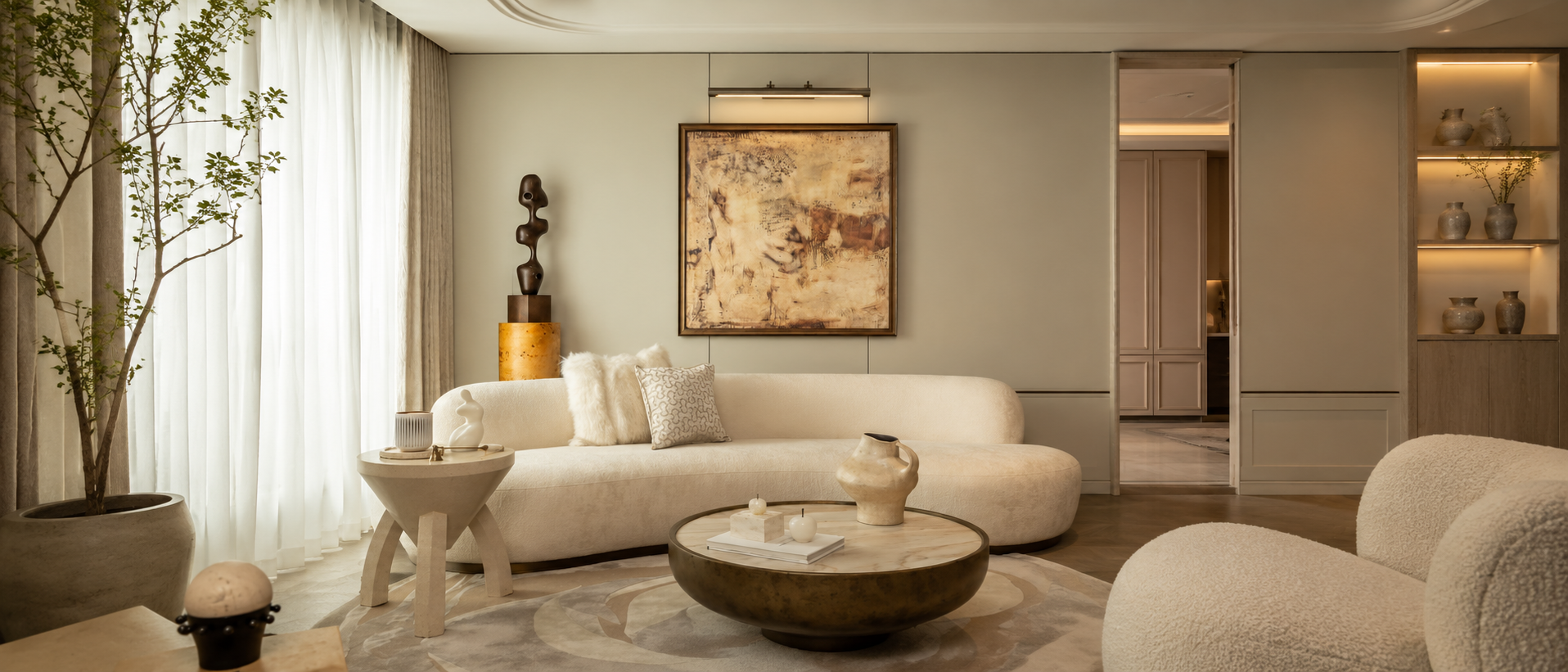 Textural details within a calm home setting