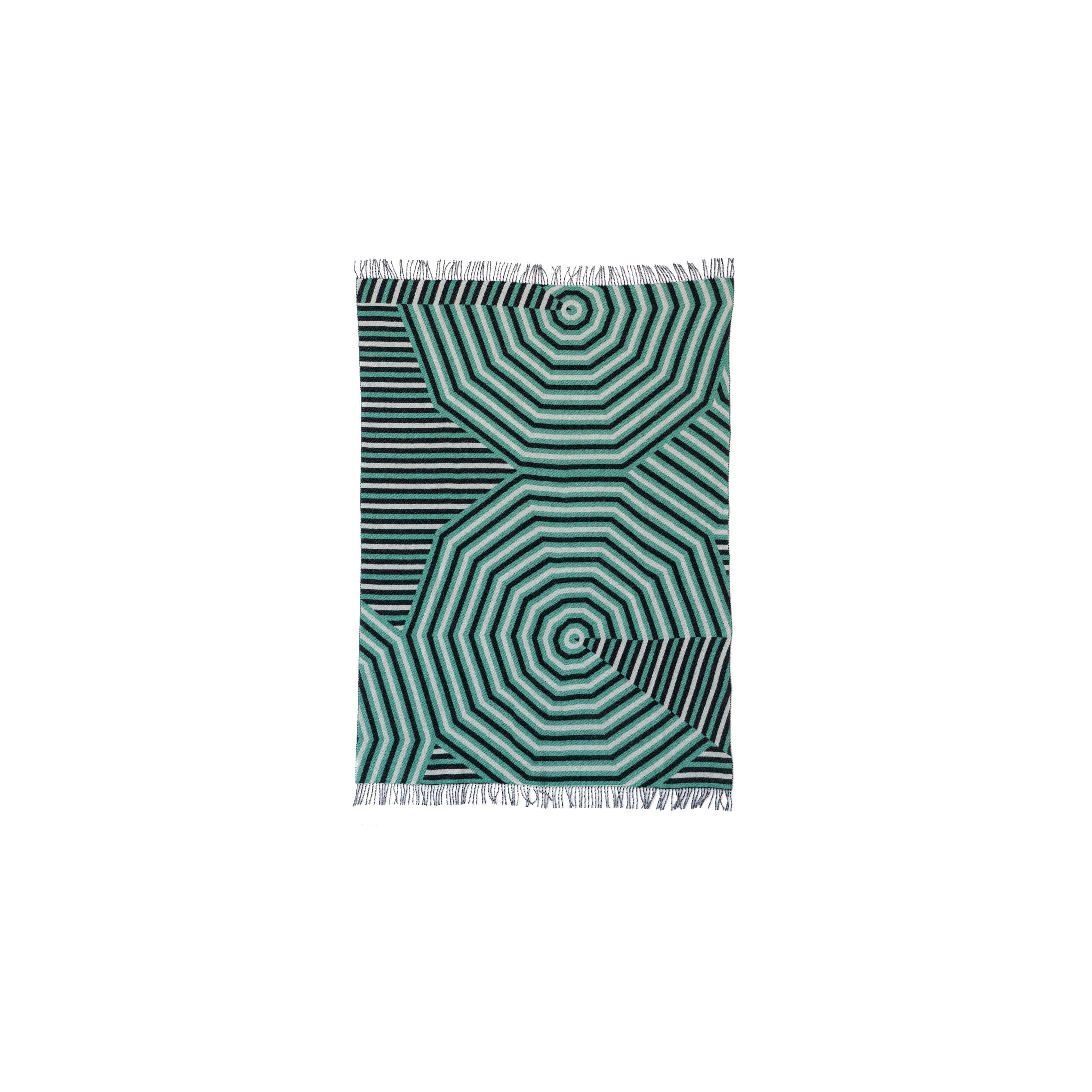Leaf, Egg and Jet Throw Blanket - Oversized Checker Patchwork - Image 2