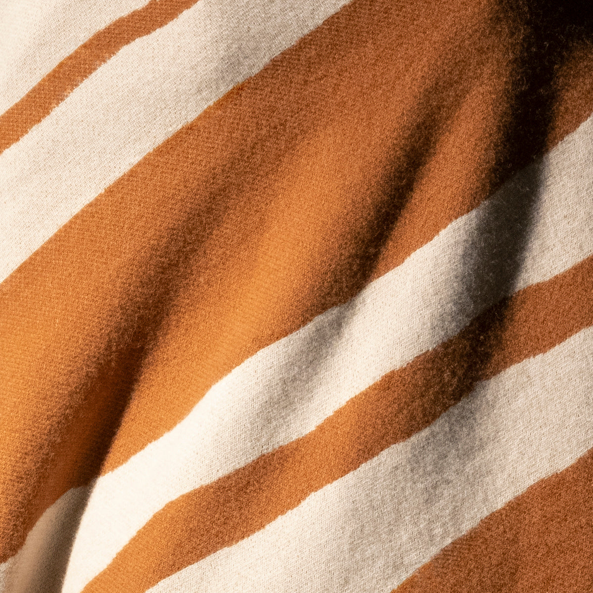 Tan and Milk Throw Blanket - Bold Brush Stripe Design - Image 5