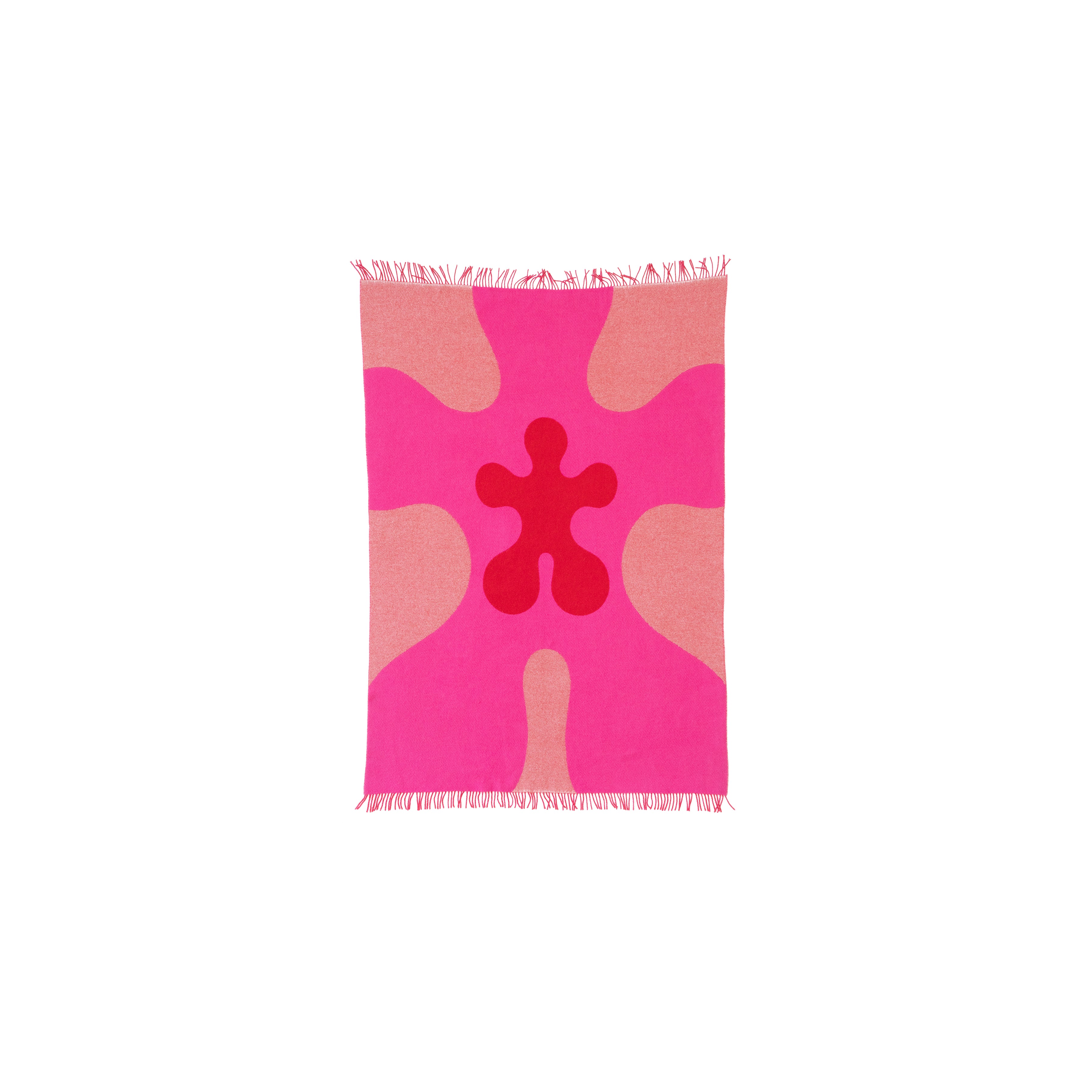Red, Pink and White Art Throw - Bold Organic Pop Pattern - Image 2