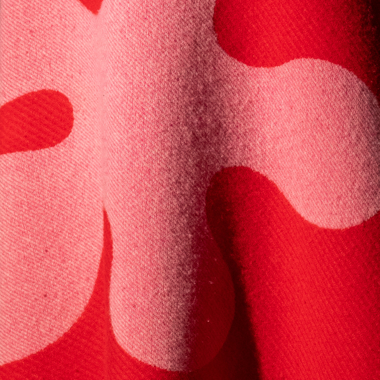 Red, Pink and White Art Throw - Bold Organic Pop Pattern - Image 6