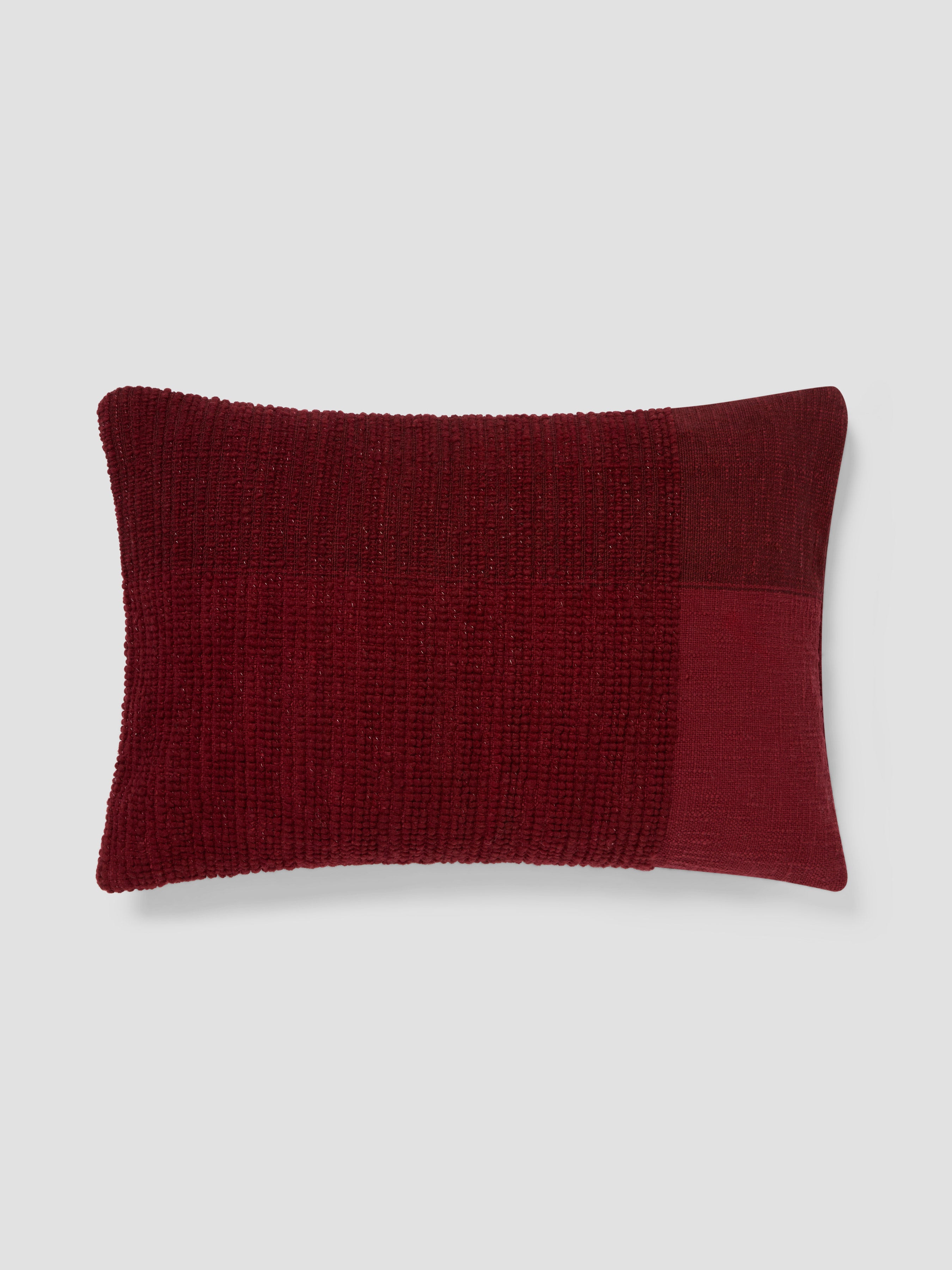 Rhubarb Cross Weave Wool Rectangle Cushion Cover - 16 x 24 in