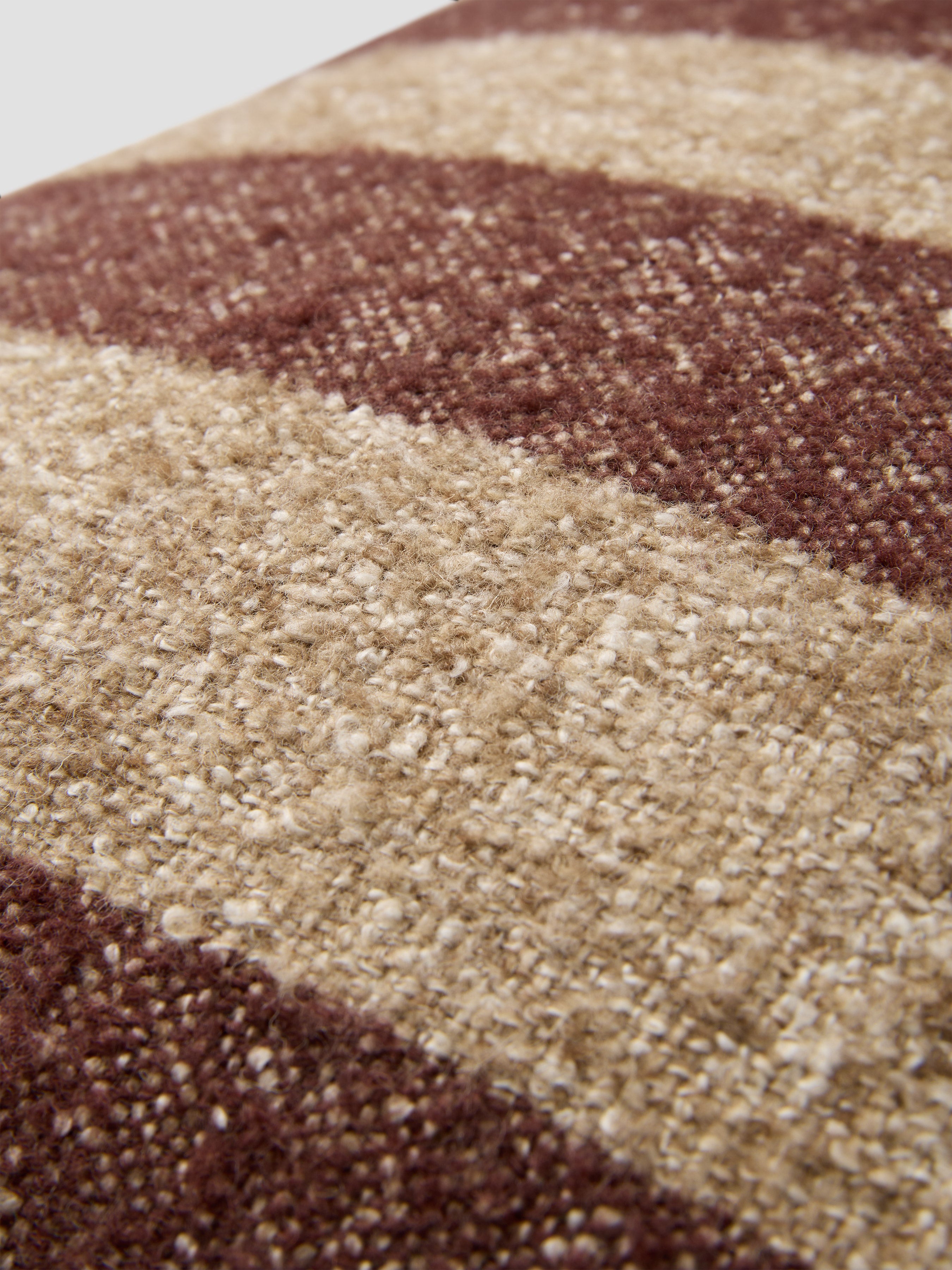 Mocha & Oatmeal Wide Stripe Rectangle Cushion Cover - 16 x 24 in - Image 2